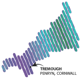 Cornwall map showing Tremough, Penryn